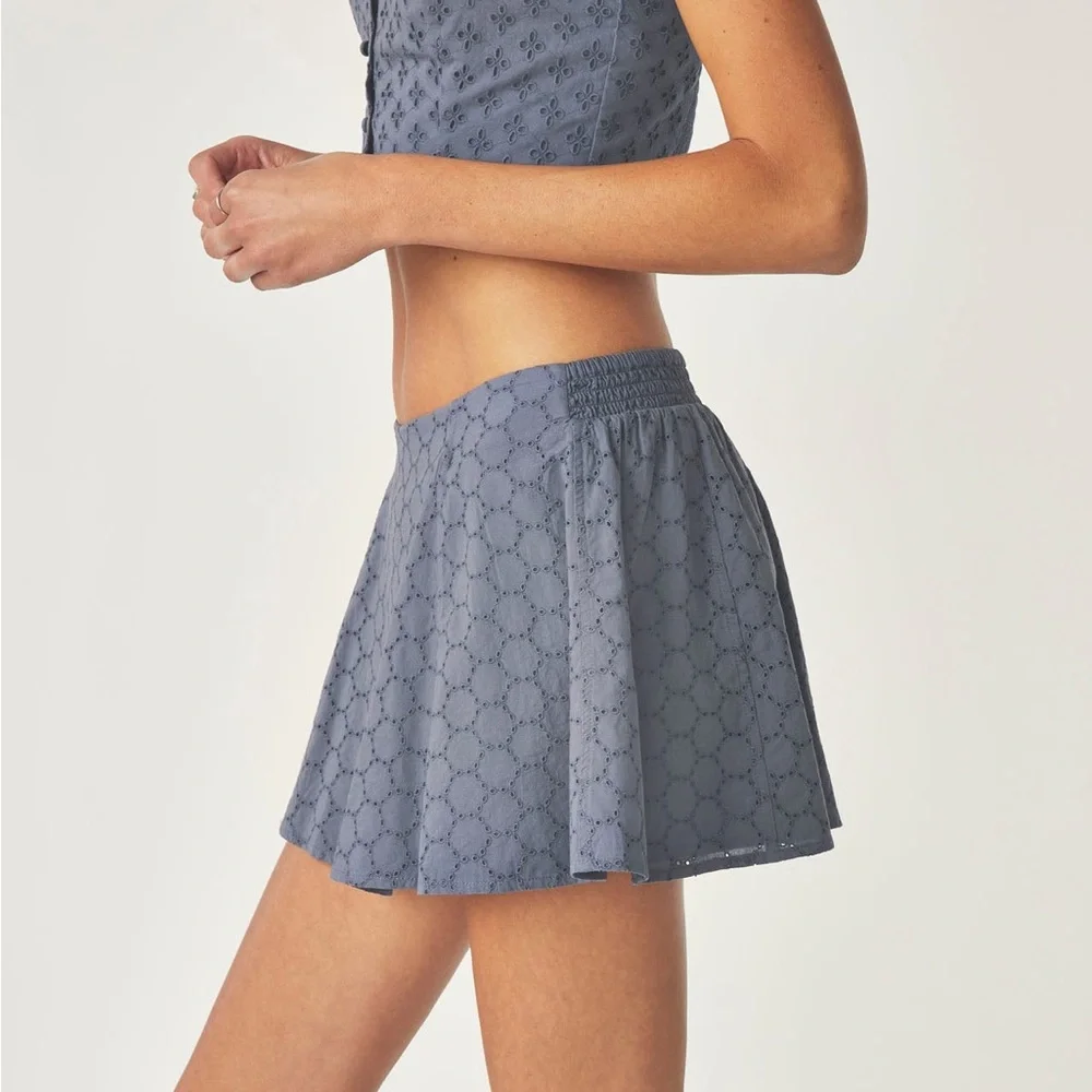 Florence by Mills Blue Patterned Mini Skirt